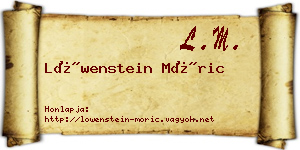 Löwenstein Móric névjegykártya
